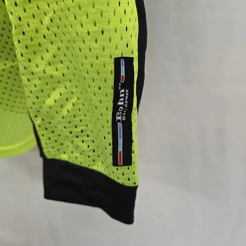 Bohn Body Armor‎ Cool-Air Mesh Armored Riding Shirt Mens Large Neon Yellow Black